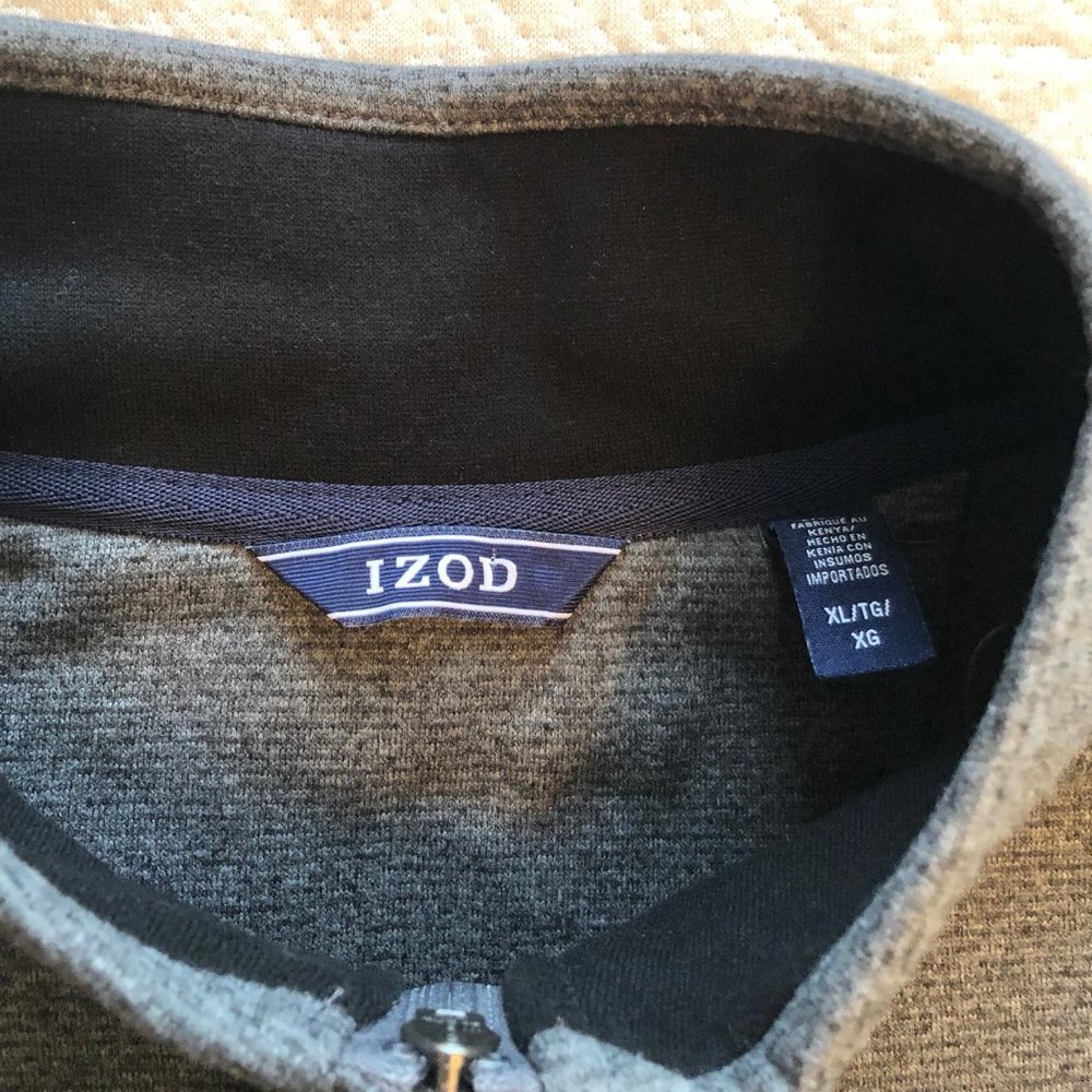 Izod Men's Golf 1/4 Zip Knitted Pullover Sweater Gray Size XL - Picture 5 of 8